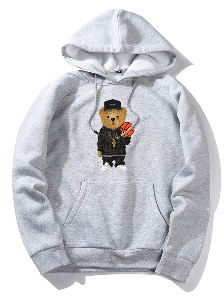 Basketball Bear Graphic Hoodie