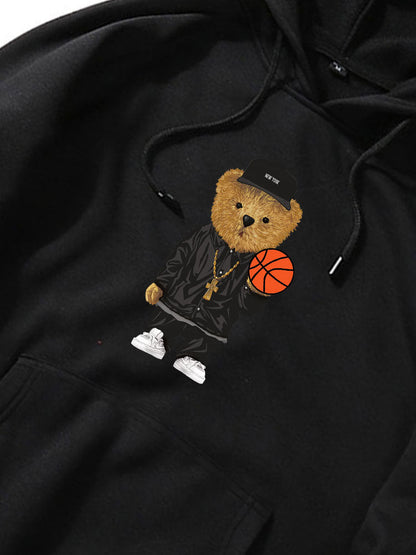 Basketball Bear Graphic Hoodie