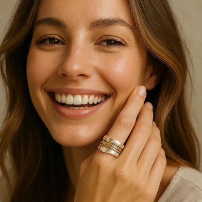 Vintage Silber Gold Fadenring