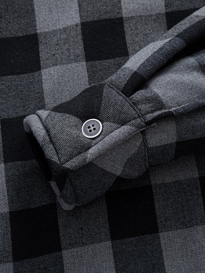 Karierter Kapuzenpullover mit Teddyfutter