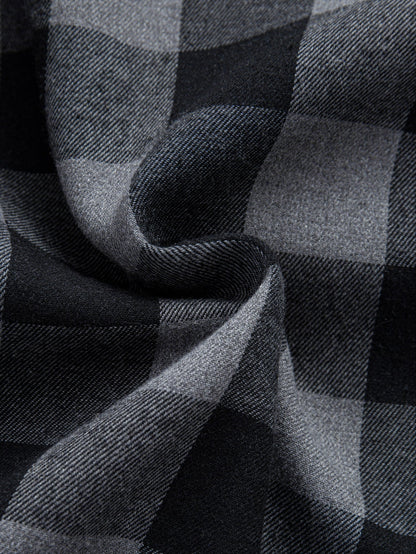 Karierter Kapuzenpullover mit Teddyfutter