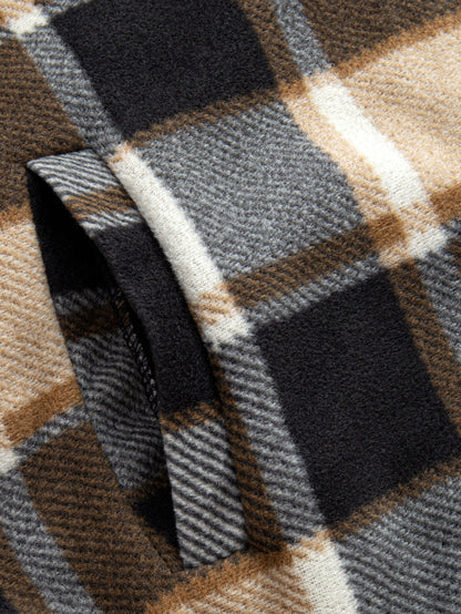 Flanell Fleece Gefüttertes Reißverschluss Kapuzenhemd