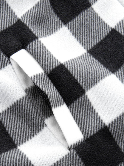 Flanell Fleece Gefüttertes Reißverschluss Kapuzenhemd