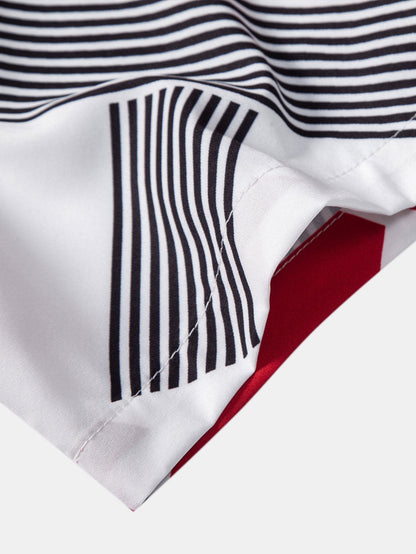 Geometrisches Farbblock Druck Hemd mit Knopfverschluss