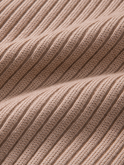 Gerippter Pullover mit Henley-Ausschnitt