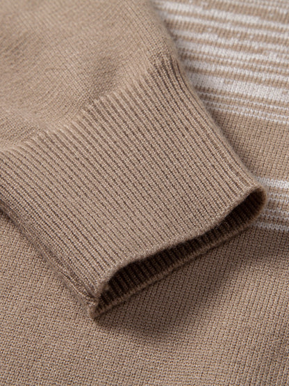 Pullover mit Rundhalsausschnitt und horizontalem Streifen-Design