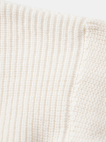 Langärmliges strukturiertes Strick-Polohemd