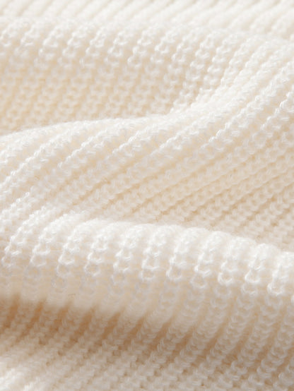 Langärmliges strukturiertes Strick-Polohemd