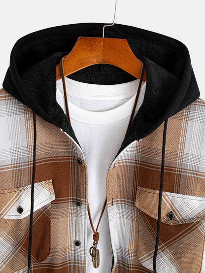 Kapuzenshirt aus Flanell mit Fleece-Futter