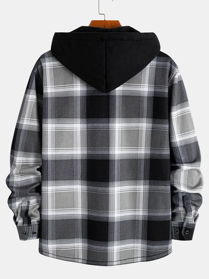 Kapuzenshirt aus Flanell mit Fleece-Futter