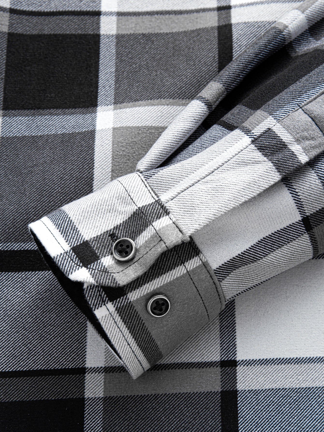 Gefüttertes Kapuzenhemd aus Flanell-Fleece mit Knöpfen