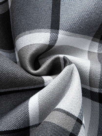 Gefüttertes Kapuzenhemd aus Flanellfleece mit Knöpfen