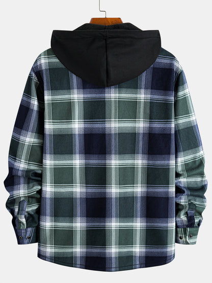 Kapuzenshirt aus Flanell mit Fleece-Futter