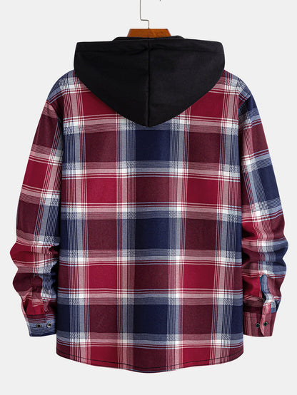 Kapuzenshirt aus Flanell mit Fleece-Futter
