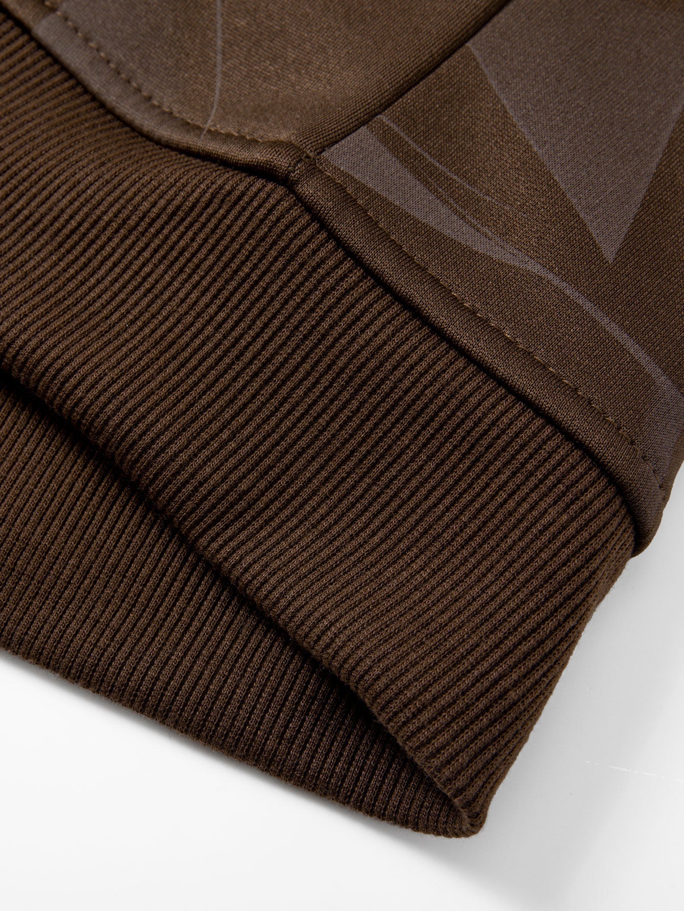 Geometrisch gemusterter Teddy Kapuzenpullover mit Reißverschluss