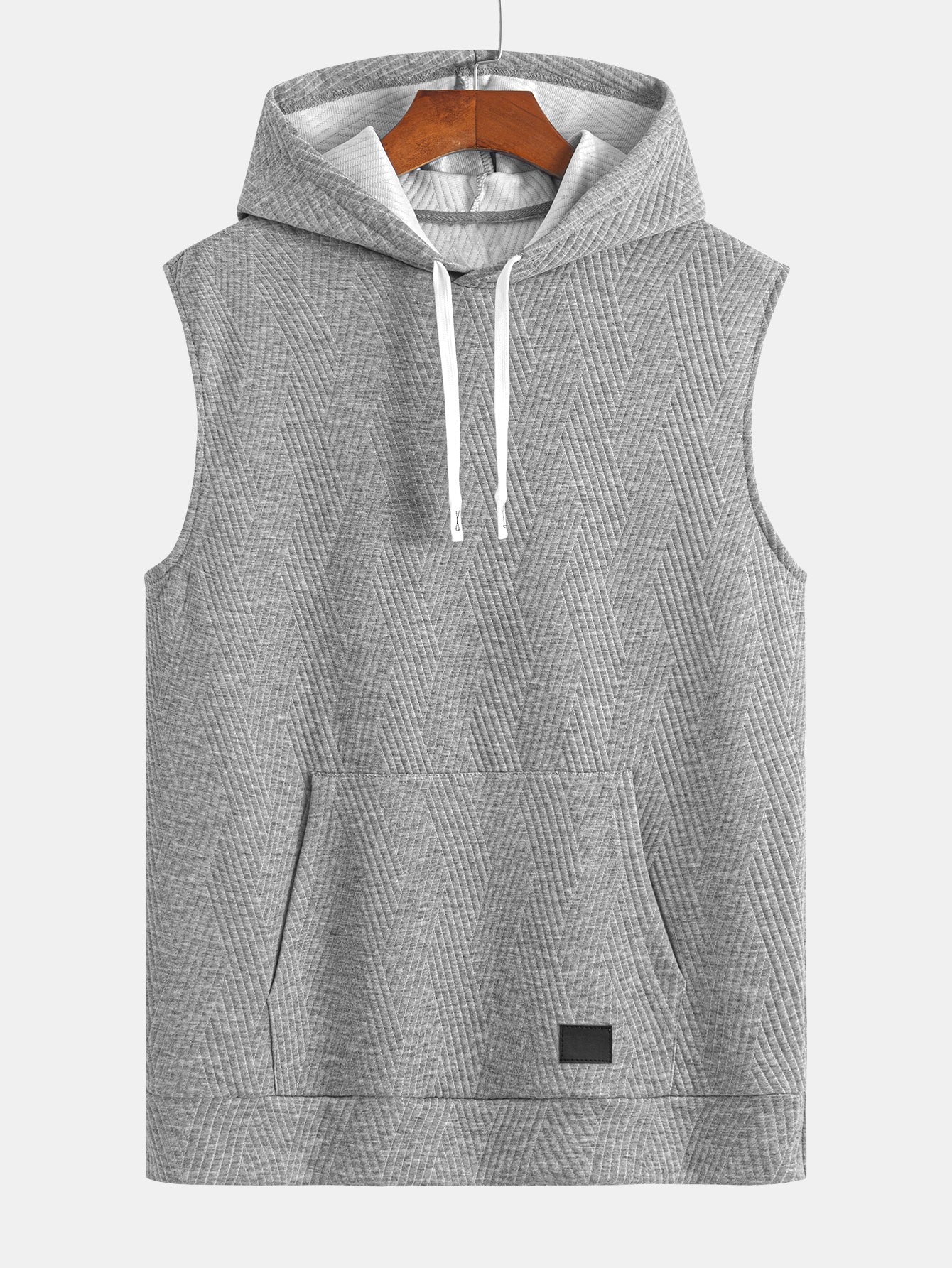 Gestreiftes Jacquard ärmelloses Hoodie-T-Shirt mit Shorts