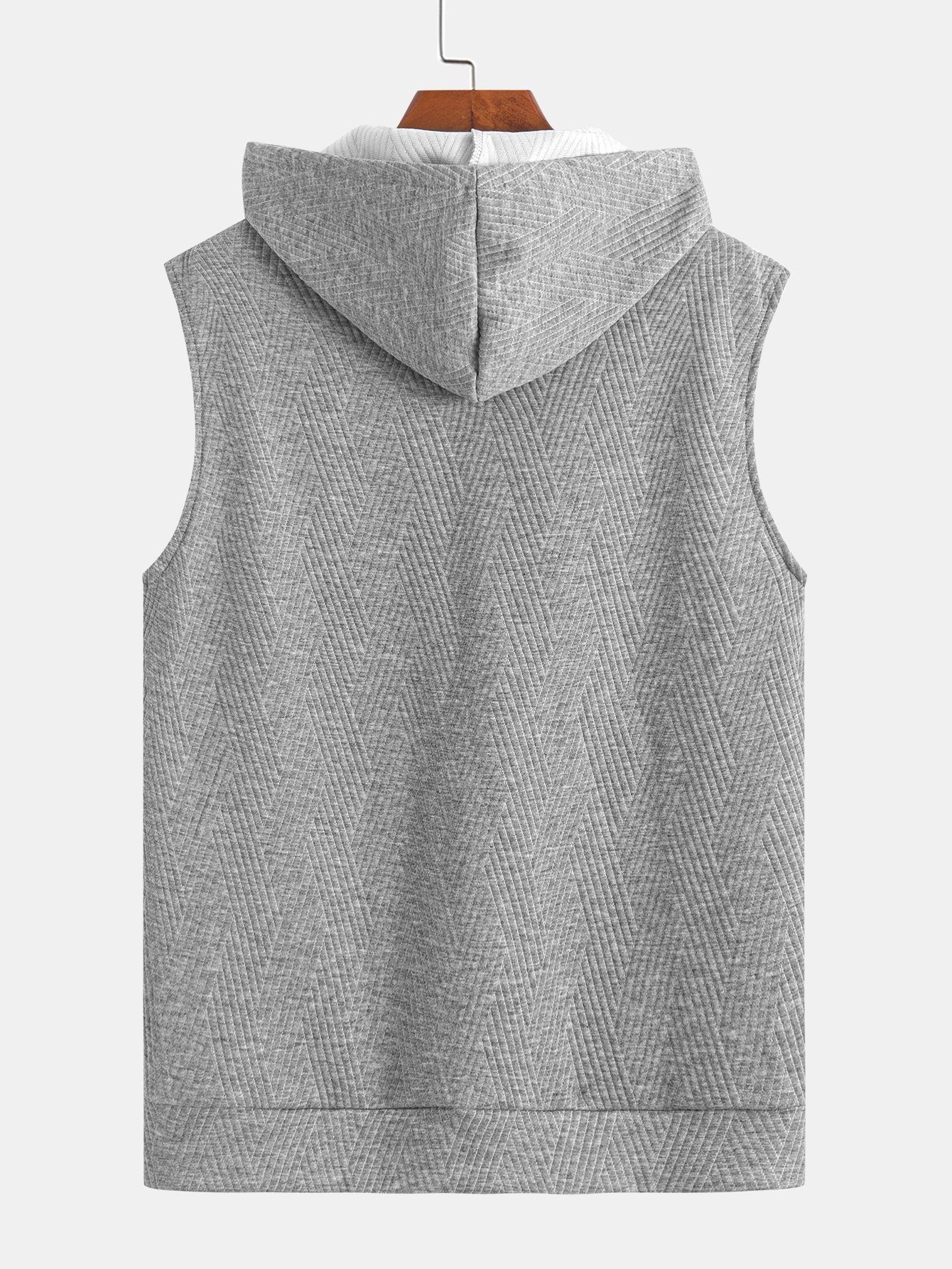 Gestreiftes Jacquard ärmelloses Hoodie-T-Shirt mit Shorts