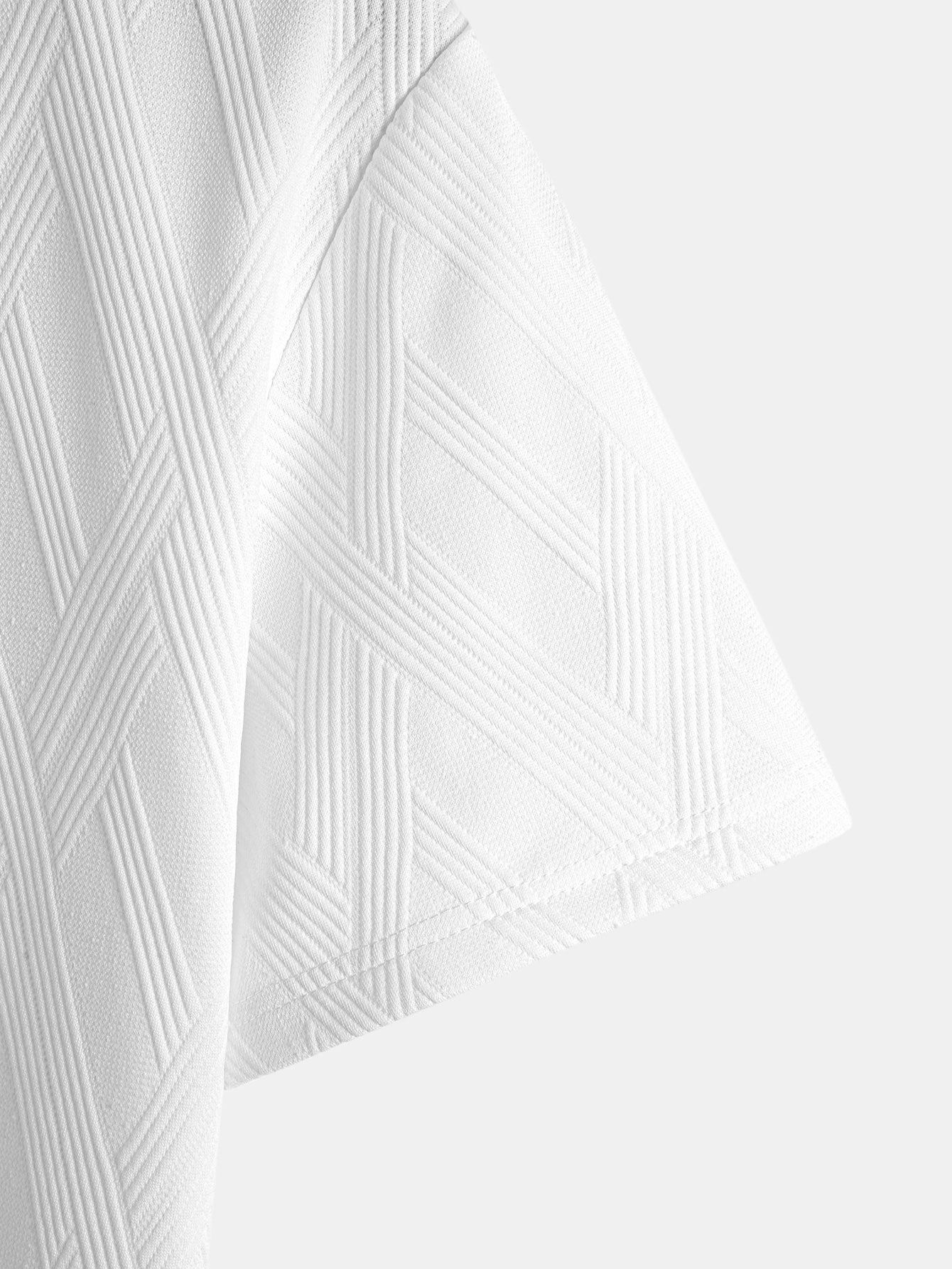 Diamant-Jacquard-Bogen-Saum-Shirt