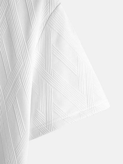 Diamant-Jacquard-Bogen-Saum-Shirt