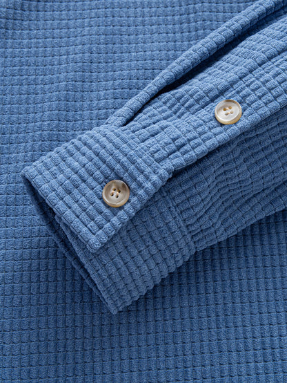 Langärmliges Waffel-Cord-Hemd mit Kontrastkapuze