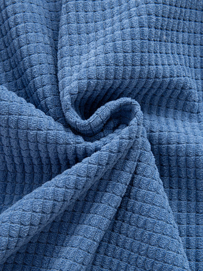 Langärmliges Waffel-Cord-Hemd mit Kontrastkapuze