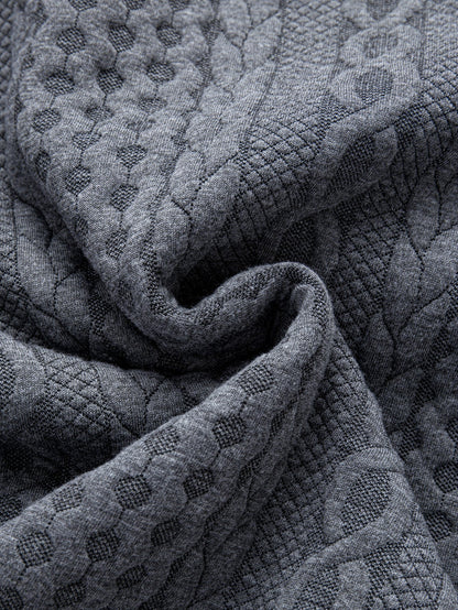 Jacquard-Mantel mit Kapuze und Twist-Design, gefüttert mit Kunstpelz