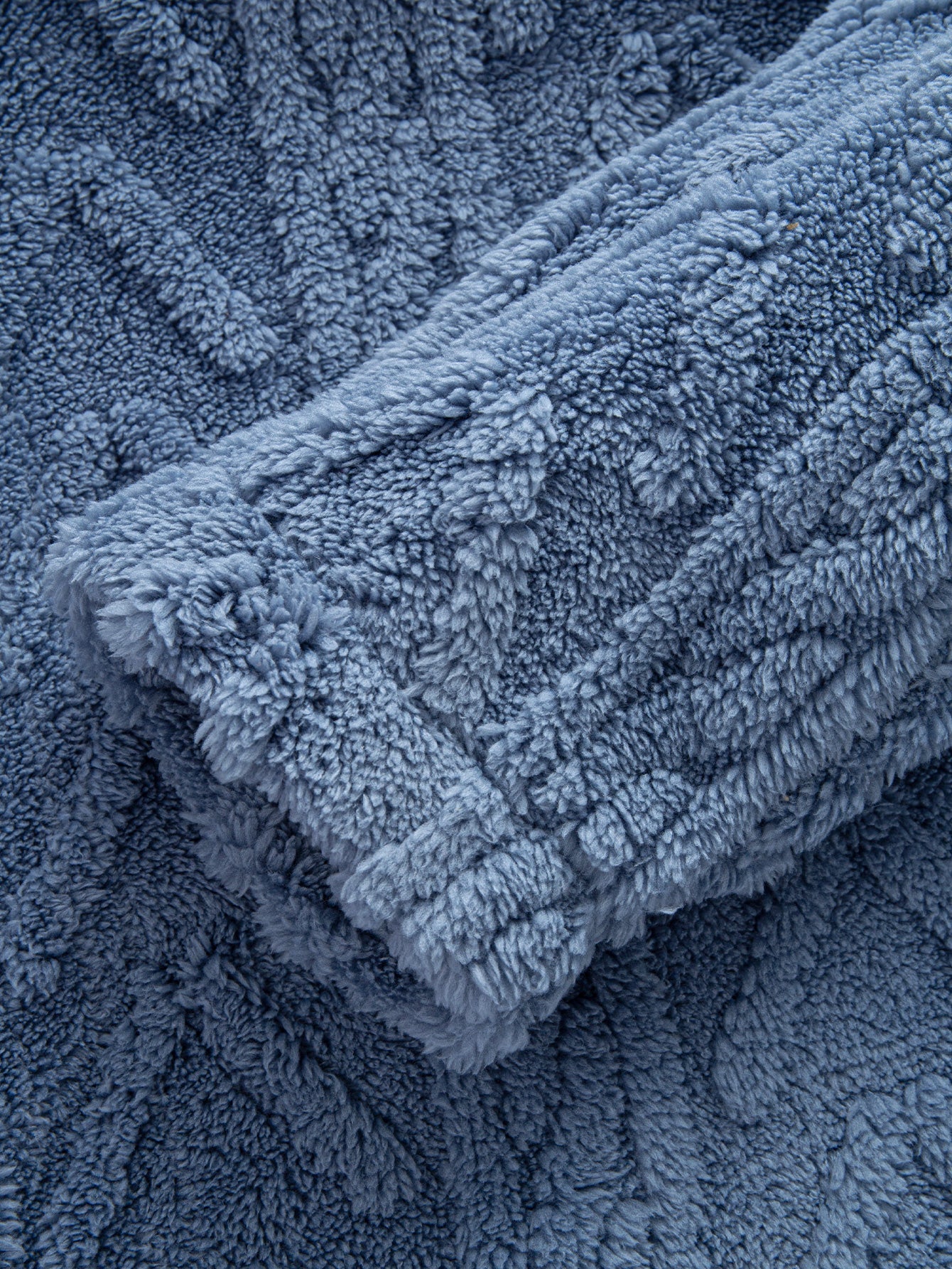 Geometrischer Jacquard Teddy Kapuzenpullover mit Kontrastdetails