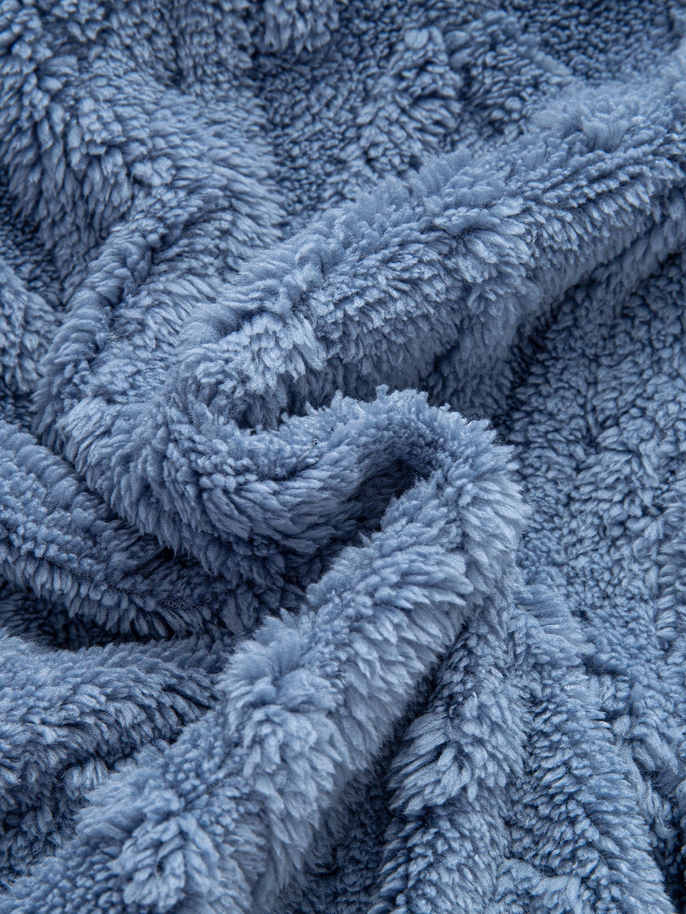 Geometrischer Jacquard Teddy Kapuzenpullover mit Kontrastdetails