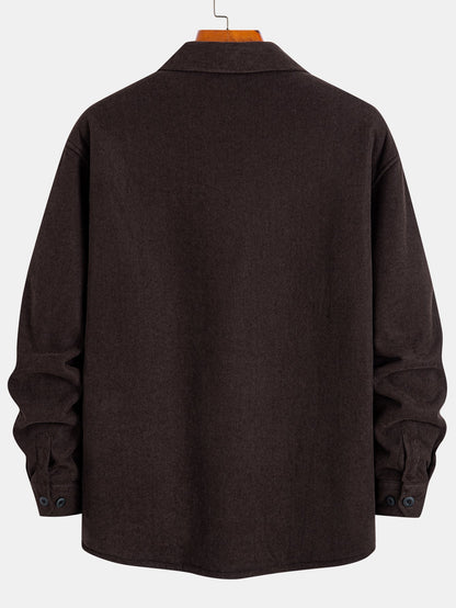 Teddy-Futter Cordhemd mit langen Ärmeln