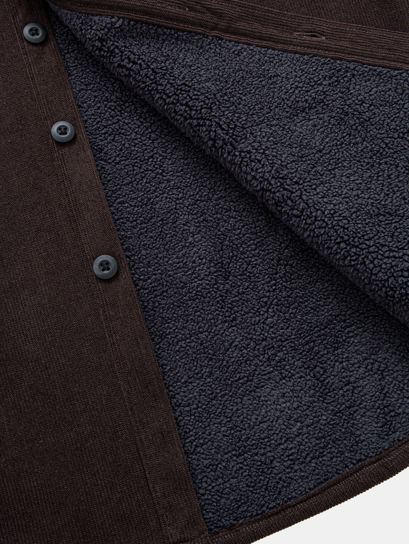 Teddygefüttertes Cordhemd mit langen Ärmeln