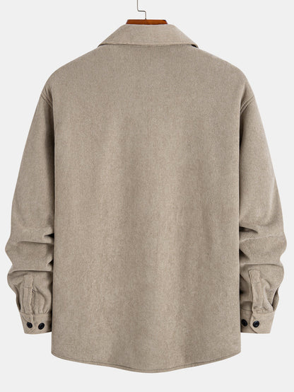 Teddygefüttertes Cordhemd mit langen Ärmeln