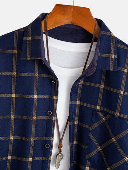 Flanell Fleece Gefüttertes Kariertes Hemd