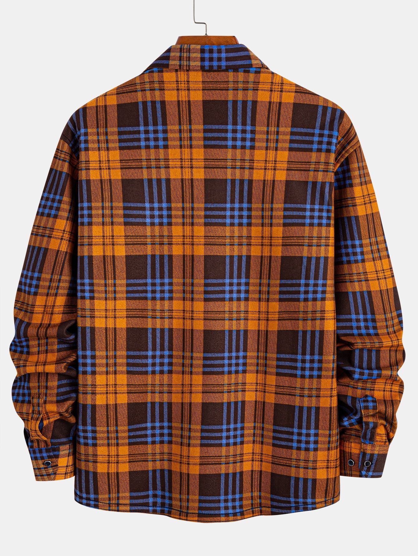 Flanell Fleece Gefüttertes Kariertes Hemd mit Knöpfen