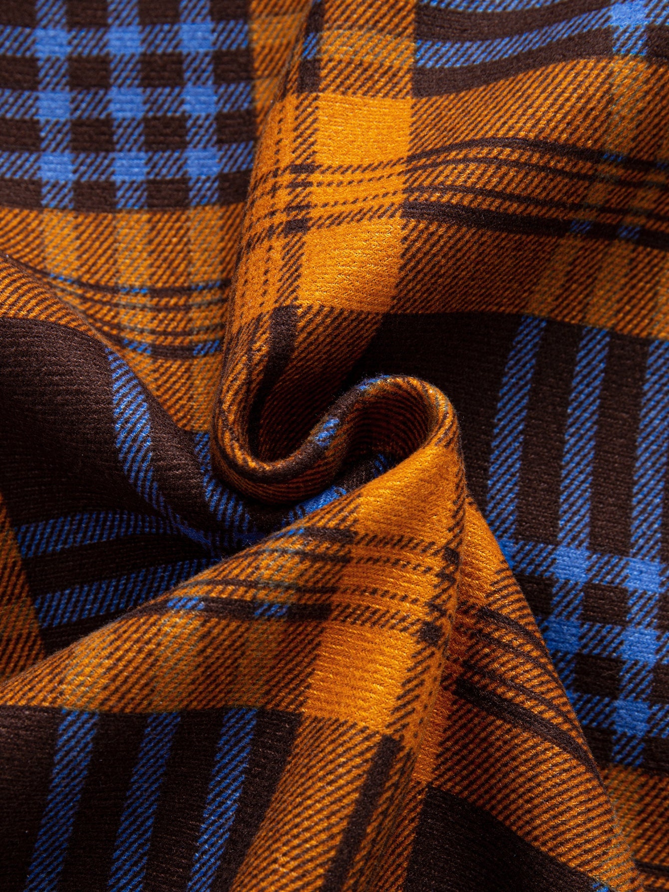 Karierter Flanell-Fleece Hemd mit Knöpfen und Futter