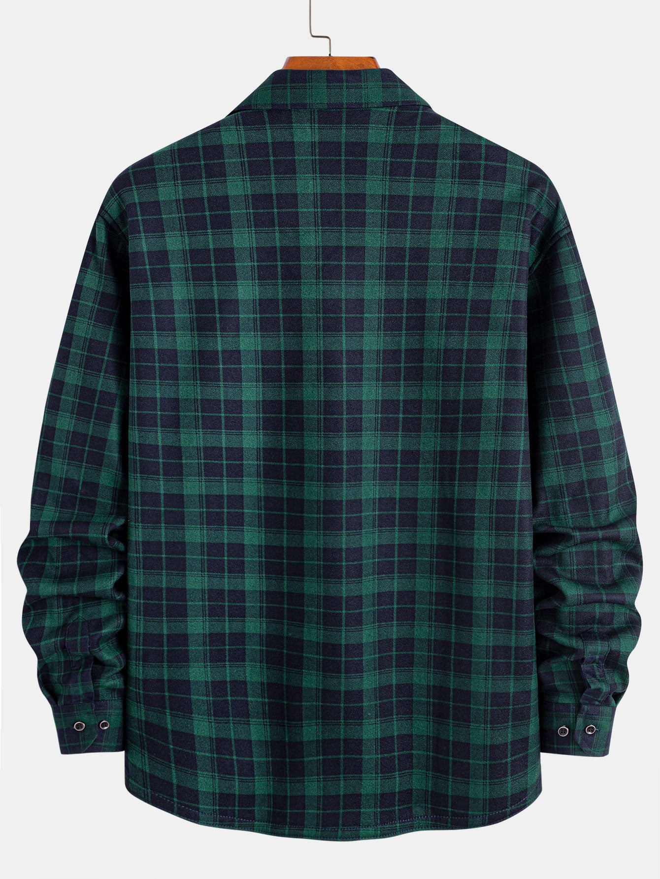 Flanell Fleece Gefüttertes Kariertes Hemd mit Knöpfen