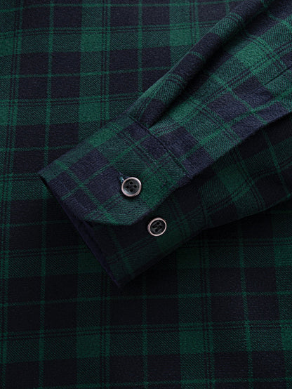 Flanell Fleece Gefüttertes Kariertes Hemd mit Knöpfen