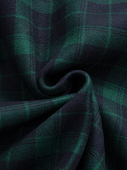 Flanell Fleece Gefüttertes Kariertes Hemd mit Knöpfen