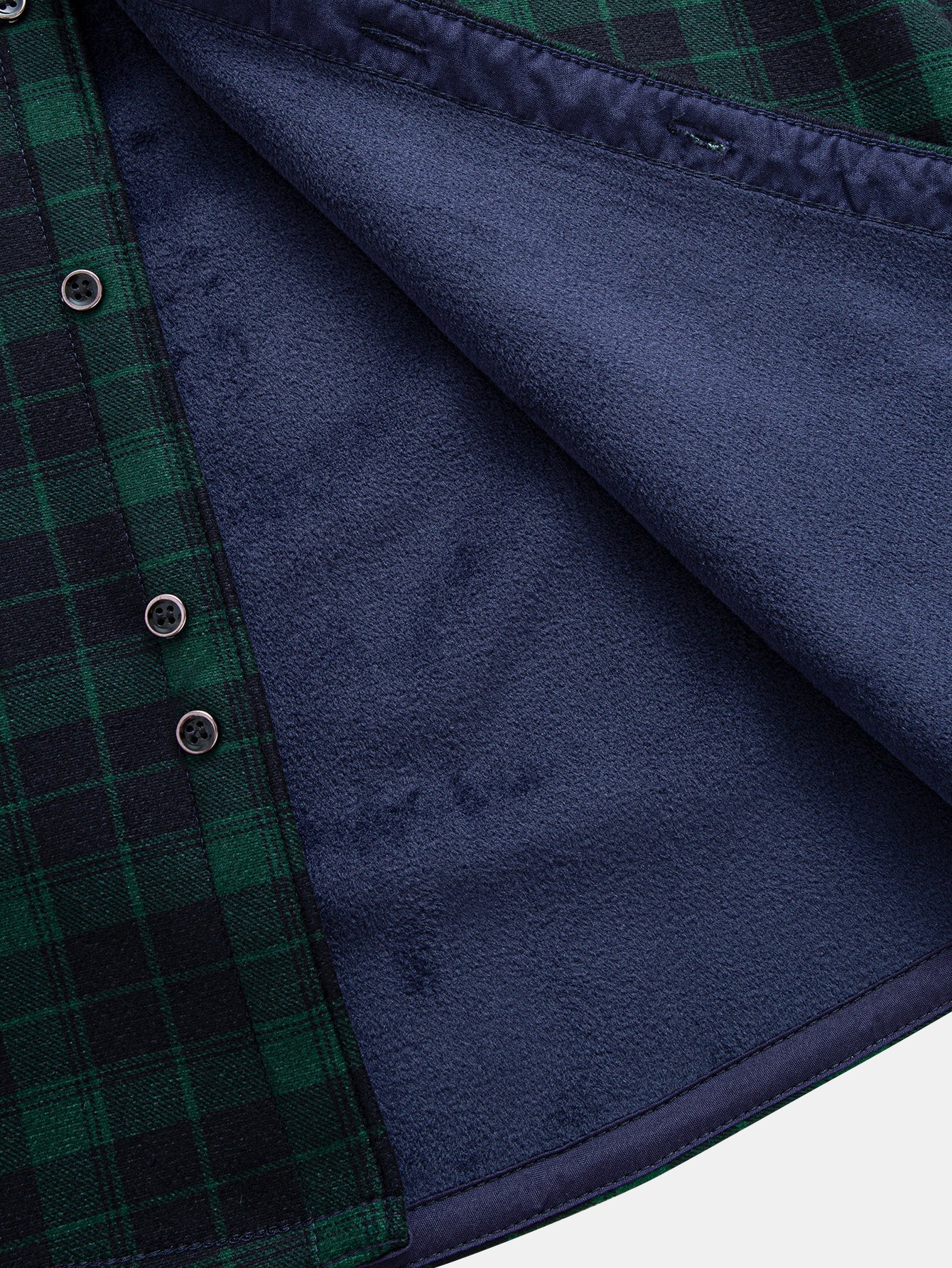 Flanell Fleece Gefüttertes Kariertes Hemd mit Knöpfen