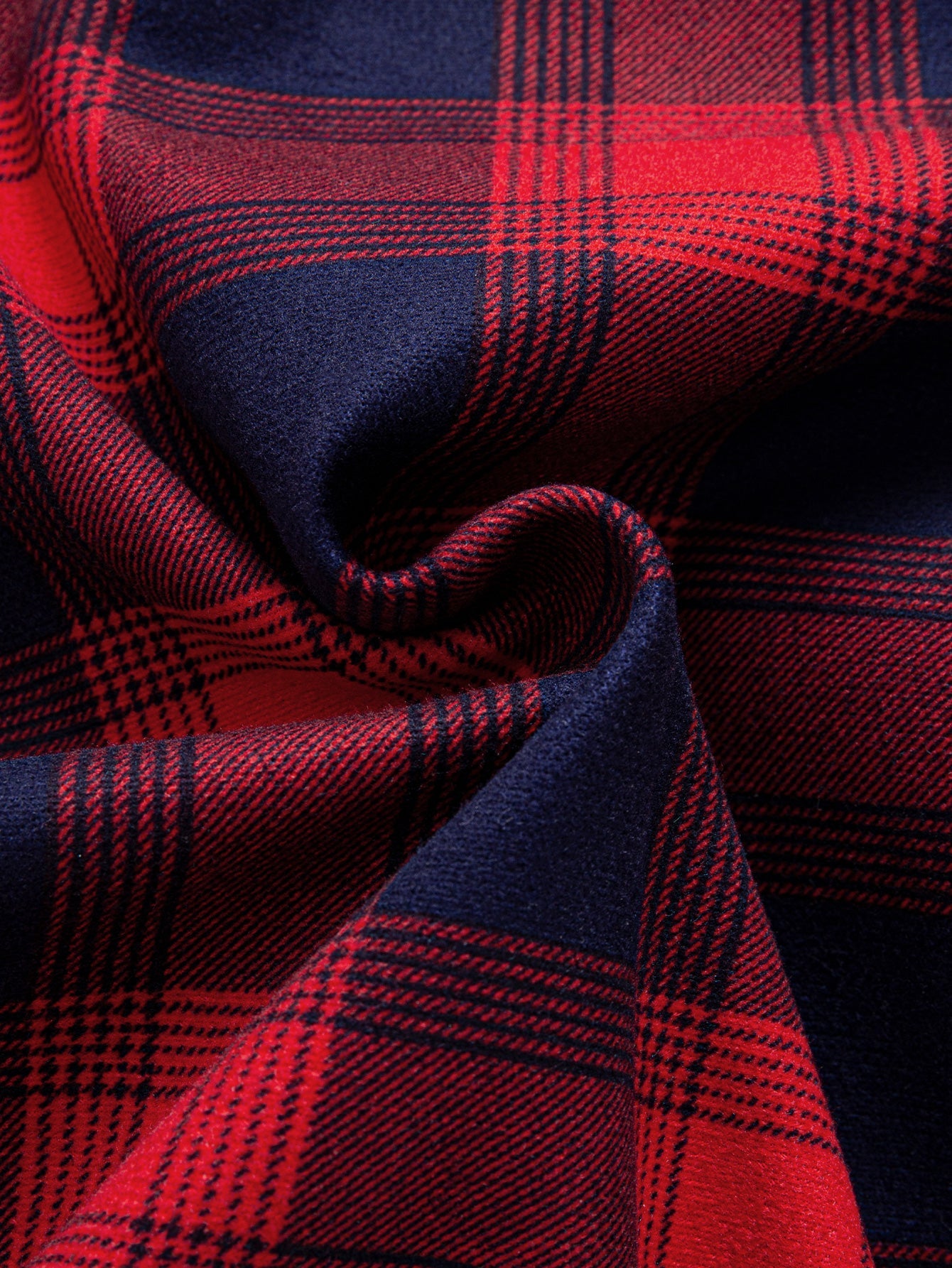 Karierter Flanell-Fleece Hemd mit Knöpfen und Fütterung