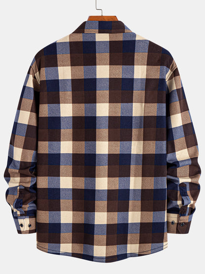 Flanell Fleece Gefüttertes Kariertes Hemd