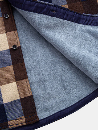 Flanell Fleece Gefüttertes Kariertes Hemd