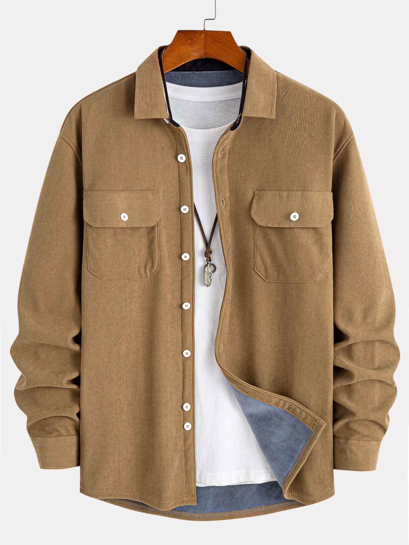 Plüschgefüttertes Kordhemd