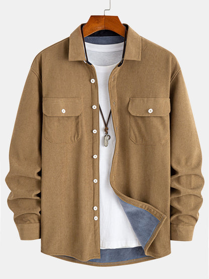 Plüschgefüttertes Kordhemd