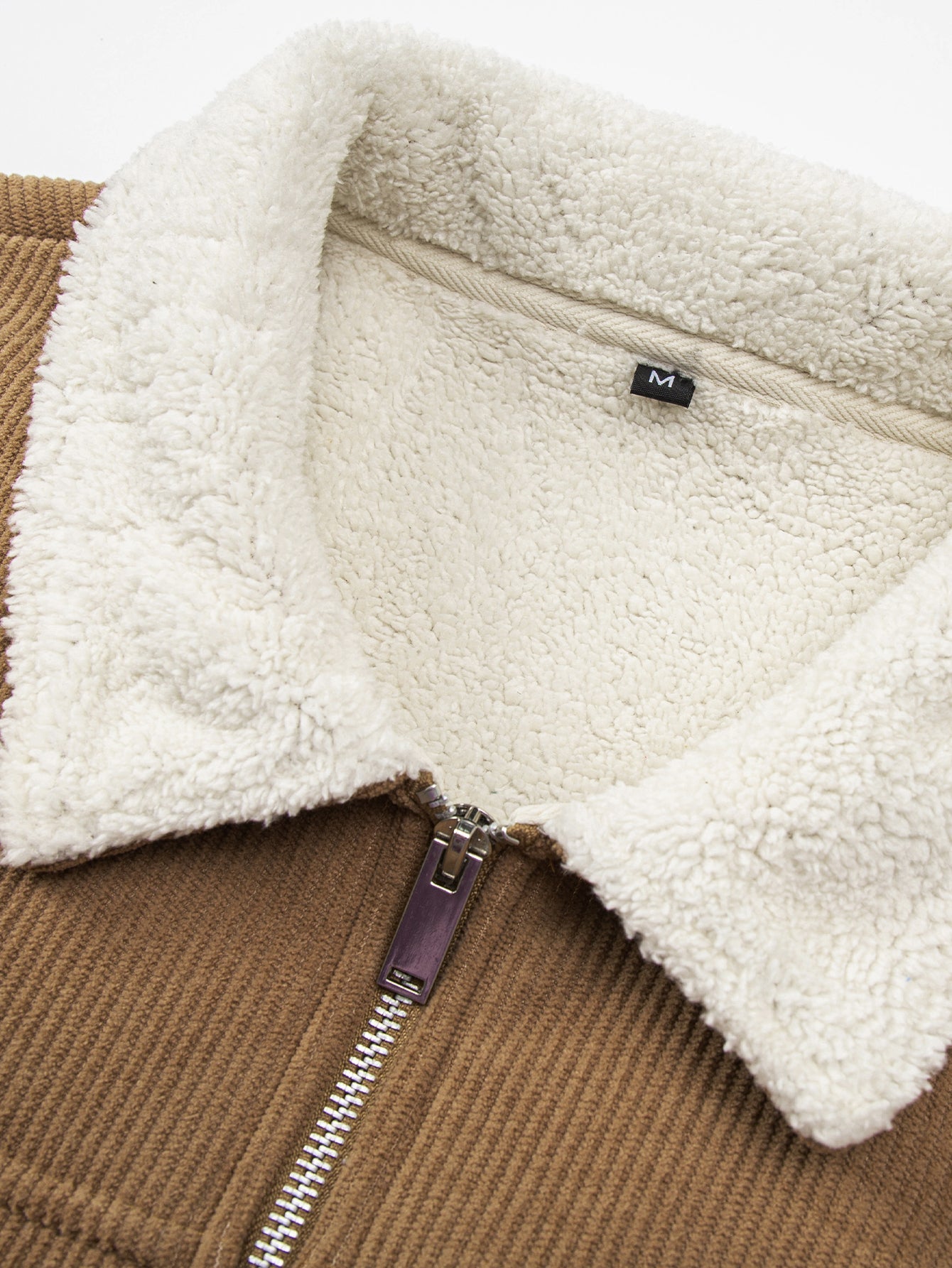 Teddygefütterte Cordjacke mit Reißverschluss