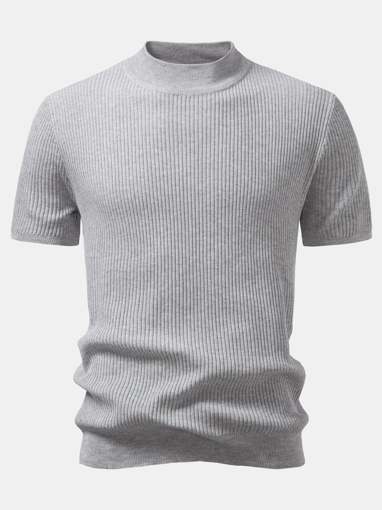 Rippstrick Rollkragen Pullover T-Shirt