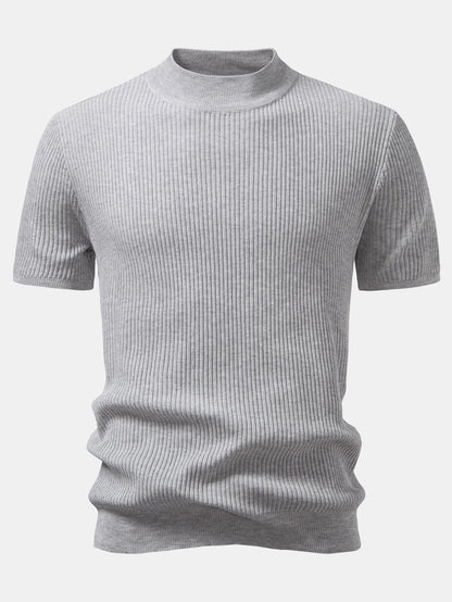 Rippstrick Rollkragen Pullover T-Shirt
