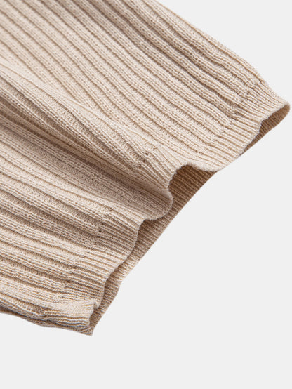 Rippstrick Rollkragen Pullover T-Shirt