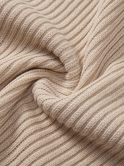 Rippstrick Rollkragen Pullover T-Shirt