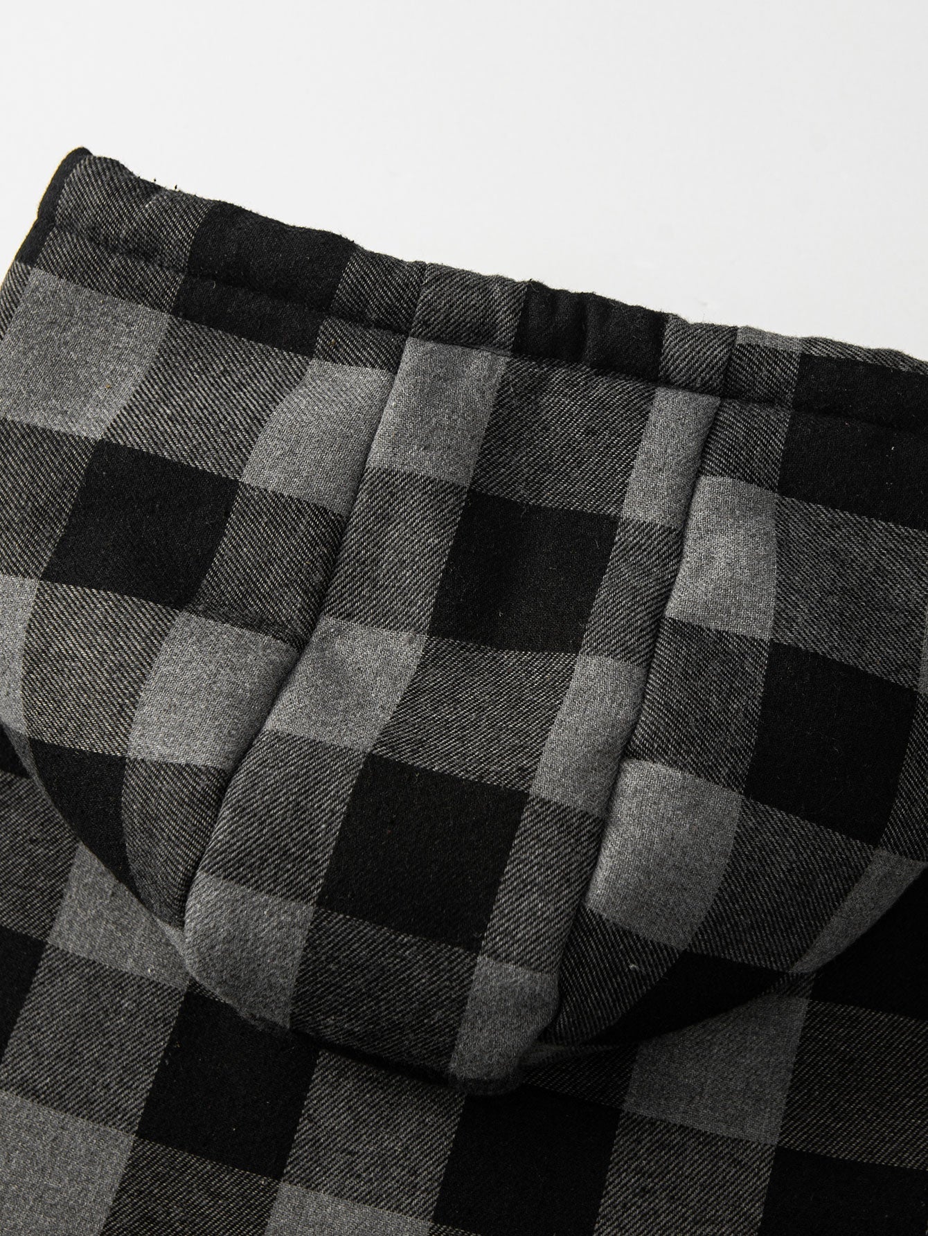 Teddygefütterter Flanell-Karo-Hoodie