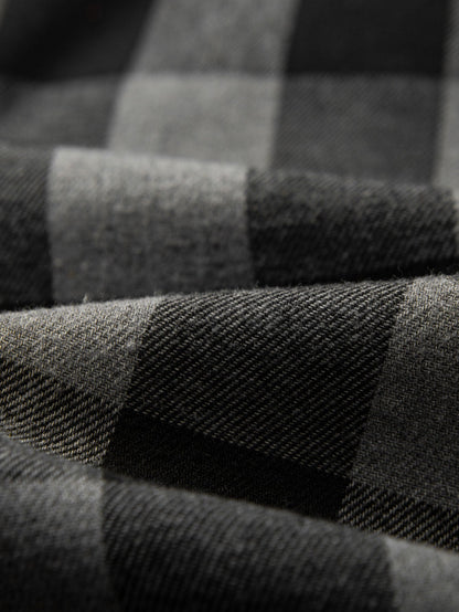 Teddygefütterter Flanell-Hoodie mit Karomuster